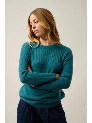 AUTHENTIC CASHMERE Kaszmirowy sweter "Daria" w kolorze morskim rozmiar: L. Niebieskie swetry klasyczne damskie AUTHENTIC CASHMERE, l, z kaszmiru, bez kołnierzyka. Za 347.99 zł.