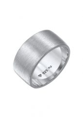 Elli Damska obrączka szeroka matowa szczotkowana w srebrze 925 Sterling Silver Pierścionki 1 ct Damski. Szare pierścionki damskie Elli, srebrne. Za 323.99 zł.