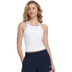 Damski tank top Wilson Team. Białe koszulki sportowe damskie Wilson, bez wzorów, bez ramiączek, tenisowe. Za 229.50 zł.