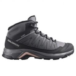 Buty trekkingowe damskie Salomon X-Adventure Coldrush. Szare obuwie trekkingowe damskie Salomon, z materiału, za kostkę, bez zapięcia. Za 601.00 zł.