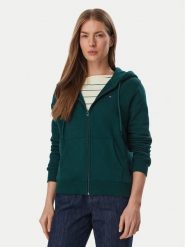 Tommy Jeans Bluza Flag DW0DW19729 Zielony ciemny Regular Fit. Zielone bluzy damskie Tommy Jeans, m, bez wzorów, z bawełny, bez kaptura. Za 369.99 zł.