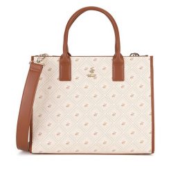 Torebka Beverly Hills Polo Club. Brązowe kuferki damskie Beverly Hills Polo Club, bez wzorów, bez dodatków. Za 299.99 zł.