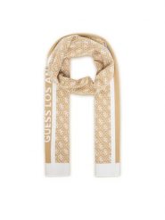 Guess Szalik W4BZ22 Z3JD2 Beżowy. Brązowe szaliki damskie Guess, z aplikacjami, z poliesteru. Za 234.99 zł.