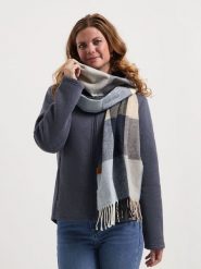 TRAVELIN' Szal w kolorze czarno-beżowo-szarym rozmiar: onesize. Brązowe szaliki damskie Travelin', bez wzorów, z materiału. Za 173.99 zł.