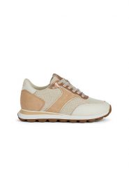 Geox Skórzane sneakersy "Spherica Vseries" w kolorze kremowo-pomarańczowym rozmiar: 37. Brązowe obuwie sportowe damskie Geox, z materiału, bez zapięcia. Za 241.56 zł.