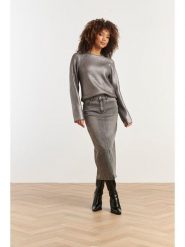 Smashed Lemon Spódnica dżinsowa w kolorze szarym rozmiar: XXL. Szare spódnice damskie Smashed Lemon, xxl, bez wzorów, klasyczne, midi. Za 104.99 zł.