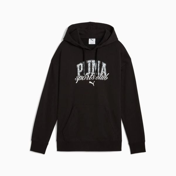 Bluza sportowa damska z kapturem Puma. Czarne bluzy damskie Puma, m, z aplikacjami, z bawełny, z kapturem. Za 206.35 zł.