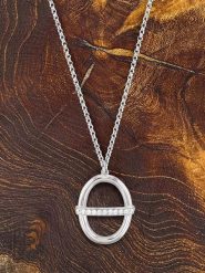 Eclat d'Argent Srebrny naszyjnik z zawieszką - dł. 40 cm rozmiar: onesize. Szare naszyjniki damskie Eclat d'Argent, z cyrkonią, srebrne. Za 130.99 zł.