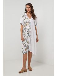 Lin Passion Lniana sukienka w kolorze białym rozmiar: 36/38. Białe sukienki damskie Lin Passion, bez wzorów, ze lnu, klasyczne, bez ramiączek. Za 173.99 zł.