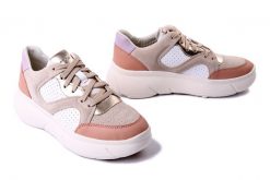 GEOX D55NHB 08522 C1Z8Z white/rose, półbuty damskie. Białe półbuty damskie Geox, bez wzorów, bez obcasa, bez zapięcia. Za 461.30 zł.