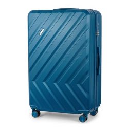 Walizka podróżna duża XL twarda SOLIER KYOTO 1071 niebieska 28'. Niebieskie walizki bez wzorów, duże. Za 189.90 zł.
