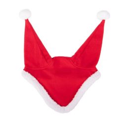 Czapka dla konia QHP Santa. Czerwone czapki damskie QHP, bez wzorów, z futra. Za 99.50 zł.
