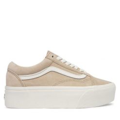 Tenisówki Vans. Brązowe trampki damskie Vans, bez wzorów, bez zapięcia. Za 449.99 zł.