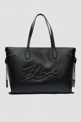 KARL LAGERFELD Czarna shopperka Klxav Mirum Tote. Czarne shopper bag KARL LAGERFELD, ze skóry, bez dodatków. W wyprzedaży za 1,499.99 zł.