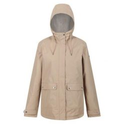 Kurtka turystyczna damska Regatta Broadia parka przeciwdeszczowa. Brązowe kurtki damskie Regatta, na zimę, l, z materiału, z kapturem. Za 229.80 zł.
