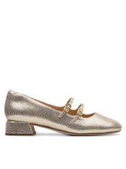 Clarks Półbuty Daiss 30 26181312 Złoty. Żółte czółenka damskie Clarks, bez wzorów, ze skóry, bez obcasa, na obcasie, bez zapięcia. Za 299.99 zł.