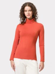 Les Lunes Koszulka "Steve" w kolorze pomarańczowym rozmiar: XS. Pomarańczowe koszulki damskie Les Lunes, xs, bez wzorów, bez kołnierzyka, bez ramiączek. Za 152.99 zł.