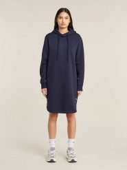 G-Star Sukienka dresowa w kolorze granatowym rozmiar: XS. Niebieskie sukienki damskie G-Star, bez wzorów, z bawełny, retro, bez ramiączek. Za 309.95 zł.
