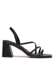 Aldo Sandały Atlanticus 13706599 Czarny. Czarne sandały damskie ALDO, bez wzorów, ze skóry, bez obcasa, na słupku, bez zapięcia. Za 199.99 zł.