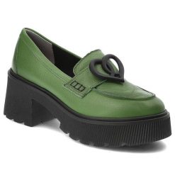 Zielone Półbuty Armodo Eleganckie Buty Damskie. Zielone półbuty damskie Armodo, na wiosnę, bez wzorów, ze skóry, bez obcasa, na obcasie, bez zapięcia. Za 319.00 zł.