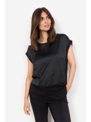 Soyaconcept Koszulka w kolorze czarnym rozmiar: XL. Czarne bluzki damskie Soyaconcept, s, bez wzorów, z wiskozy, klasyczne, bez kołnierzyka, bez ramiączek. Za 27.95 zł.