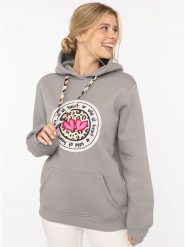 Zwillingsherz Bluza "Kelly" w kolorze szarym rozmiar: L/XL. Szare bluzy damskie Zwillingsherz, l, bez wzorów, z kapturem. Za 211.31 zł.