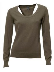 Heine Sweter w kolorze khaki rozmiar: 40. Brązowe swetry klasyczne damskie Heine, z bawełny, bez kołnierzyka. Za 78.99 zł.