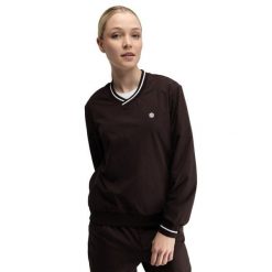 Damska przeciwwiatrowa bluza golfowa Siroko Stinger-W Dark Brown. Brązowe bluzy damskie SIROKO, bez wzorów, prążkowane, bez kaptura. Za 211.00 zł.