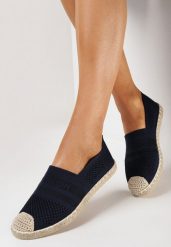 Granatowe Espadryle na Płaskiej Podeszwie z Plecionki Chorisa. Niebieskie espadryle damskie Born2be, bez wzorów, z tkaniny, bez obcasa, na płaskiej podeszwie. Za 44.99 zł.