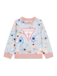 Guess Bluza K6RQ02 KA6R4 Niebieski Regular Fit. Niebieskie bluzy dziewczęce Guess, z aplikacjami, z bawełny, bez ramiączek, bez kaptura. Za 179.99 zł.