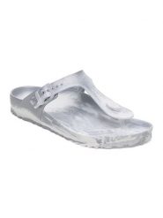 Birkenstock Japonki "Gizeh" w kolorze biało-szarym rozmiar: 40. Białe klapki damskie Birkenstock, bez wzorów, z otwartym noskiem, bez obcasa, bez zapięcia. Za 230.95 zł.