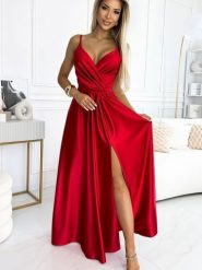 Sukienka Model Juliet 512-5 Red - Numoco. Czerwone sukienki damskie NUMOCO, z aplikacjami, z elastanu, eleganckie, bez ramiączek. Za 485.92 zł.