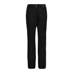 Spodnie narciarskie z wewnętrzną gaiter dla kobiet CMP. Czarne spodnie sportowe damskie CMP, na zimę, bez wzorów, narciarskie. W wyprzedaży za 784.30 zł.