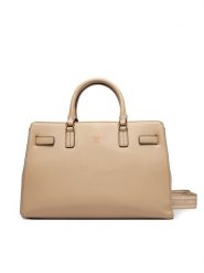 Tommy Hilfiger Torebka Th Joy Satchel AW0AW19067 Beżowy. Brązowe torebki klasyczne damskie Tommy Hilfiger, ze skóry, bez dodatków. Za 649.99 zł.