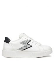 Geox Sneakersy J Mikiroshi J45DVA 0BCEW C0007 M Biały. Białe buty sportowe dziewczęce Geox, ze skóry, bez zapięcia. Za 139.99 zł.