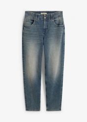 Dżinsy mom, high waist. Niebieskie jeansy damskie bonprix, z podwyższonym stanem. Za 132.99 zł.