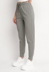 Szare Spodnie Dresowe z Wiskozą Wysokim Stanem i Sznurkiem Ellirina. Szare spodnie dresowe damskie Born2be, l, bez wzorów, z dresówki. Za 49.99 zł.