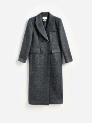 Płaszcz z dodatkiem wełny - szary. Szare płaszcze damskie Reserved, l, bez wzorów, z tkaniny, bez kaptura. Za 599.99 zł.