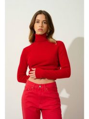 AUTHENTIC CASHMERE Kaszmirowy golf "Bise" w kolorze czerwonym rozmiar: L. Czerwone golfy damskie AUTHENTIC CASHMERE, l, bez wzorów, z kaszmiru, bez ramiączek. Za 350.56 zł.