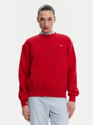 Tommy Hilfiger Bluza WW0WW45980 Czerwony Regular Fit. Czerwone bluzy damskie Tommy Hilfiger, m, bez wzorów, z bawełny, bez kaptura. Za 439.99 zł.