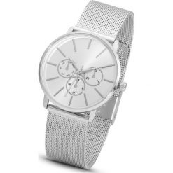 Zegarek na metalowej siatkowej bransoletce bonprix srebrny kolor. Szare zegarki damskie bonprix. Za 89.99 zł.