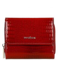 Wojas Skórzany portfel w kolorze czerwonym - 10 x 8 x 2 cm rozmiar: onesize. Czerwone portfele damskie Wojas, bez wzorów, z materiału. Za 166.88 zł.
