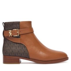 Botki MICHAEL Michael Kors. Brązowe botki damskie MICHAEL Michael Kors, bez obcasa, na płaskiej podeszwie, bez zapięcia. Za 1,019.00 zł.