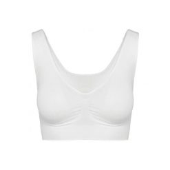 Damski ekologiczny biustonosz bezszwowy Kariban Push-up. Białe biustonosze sportowe damskie KARIBAN, bez wzorów. Za 105.50 zł.