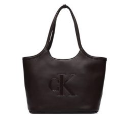 Torebka Calvin Klein. Czerwone shopper bag Calvin Klein, bez wzorów, bez dodatków. Za 529.99 zł.