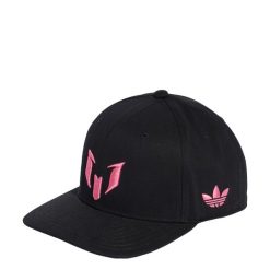 Czapka Lionel Messi z zapięciem na zatrzask. Czarne czapki z daszkiem damskie Adidas, bez wzorów, z bawełny. Za 129.00 zł.
