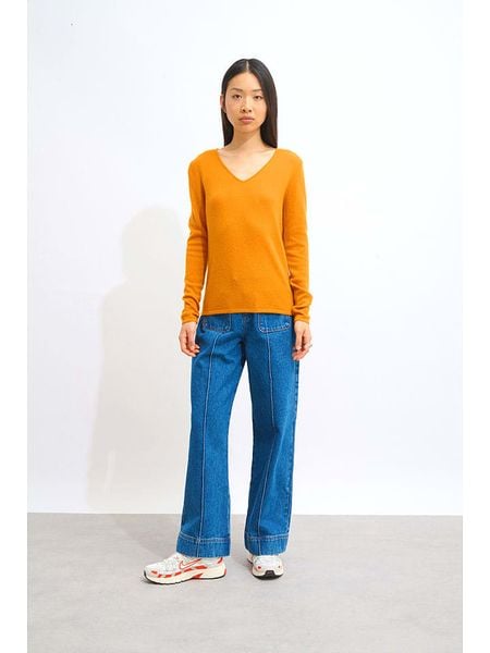 AUTHENTIC CASHMERE Kaszmirowy sweter "Galise" w kolorze pomarańczowym rozmiar: XL. Pomarańczowe swetry klasyczne damskie AUTHENTIC CASHMERE, xl, z kaszmiru, bez kołnierzyka. Za 326.99 zł.