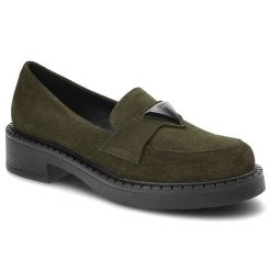 Zielone Mokasyny Lamanti Damskie Modne Buty. Zielone mokasyny damskie LAMANTI, na wiosnę, z dzianiny, bez obcasa. Za 259.00 zł.