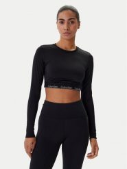 Calvin Klein Swimwear Bluzka LV00Q61128 Czarny Slim Fit. Czarne bluzki damskie Calvin Klein Swimwear, xs, bez wzorów, z syntetyku, bez kołnierzyka, bez ramiączek. Za 369.99 zł.