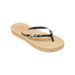 Sandały dla Kobiety SOUTH BEACH. Czarne sandały damskie Roxy, bez wzorów, z gumy, bez obcasa, bez zapięcia. Za 129.99 zł.